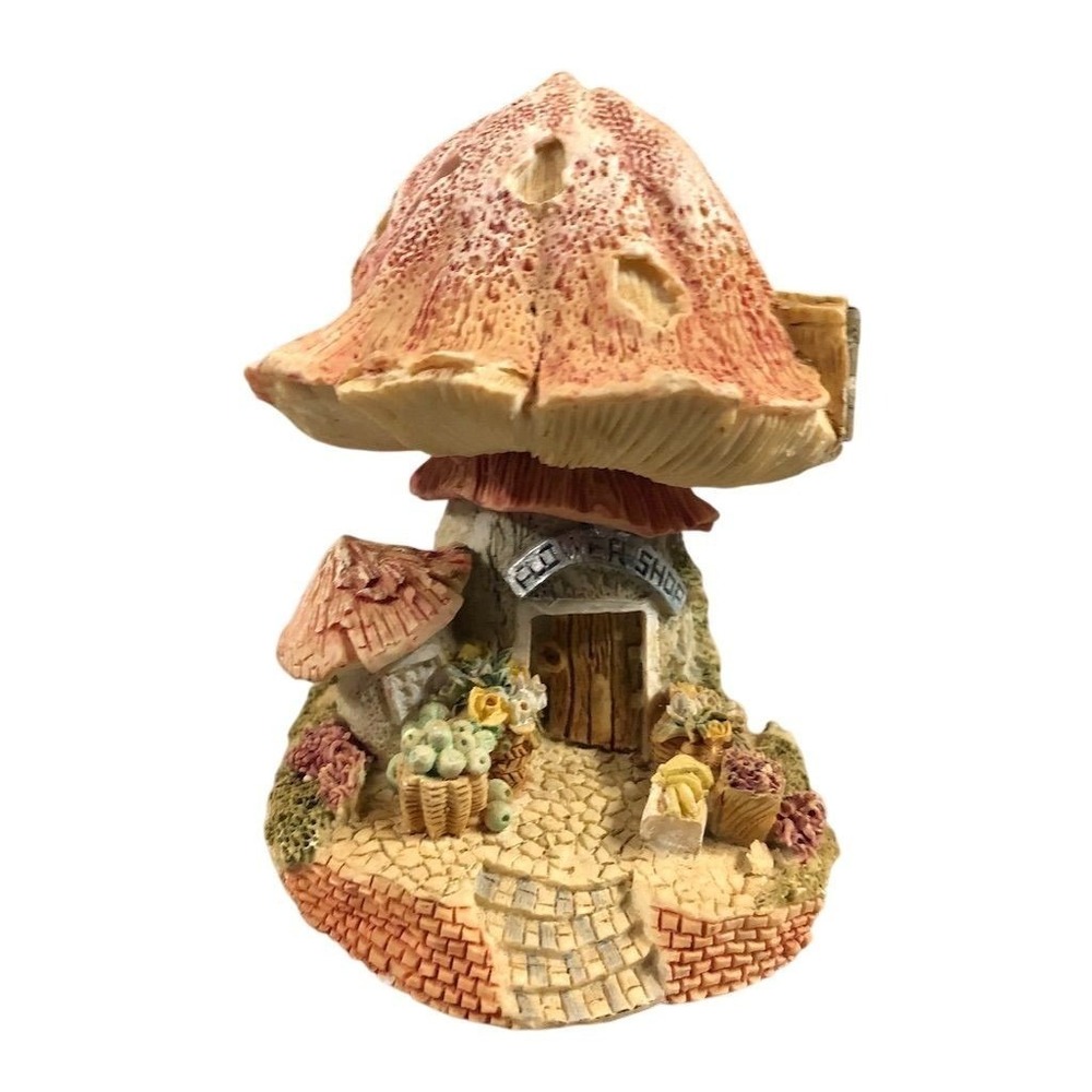 Vintage Toadstool Junction Mushroom House Figurine Hand-Painted 4"